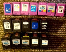 Lot of 17 - HP 61/61XL Empty Ink Cartridges (Black & Tri-Color)