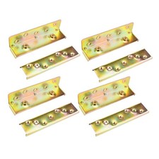 4x Bed Rail Brackets No Mortise Metal Heavy Duty Hardware Solid Construction