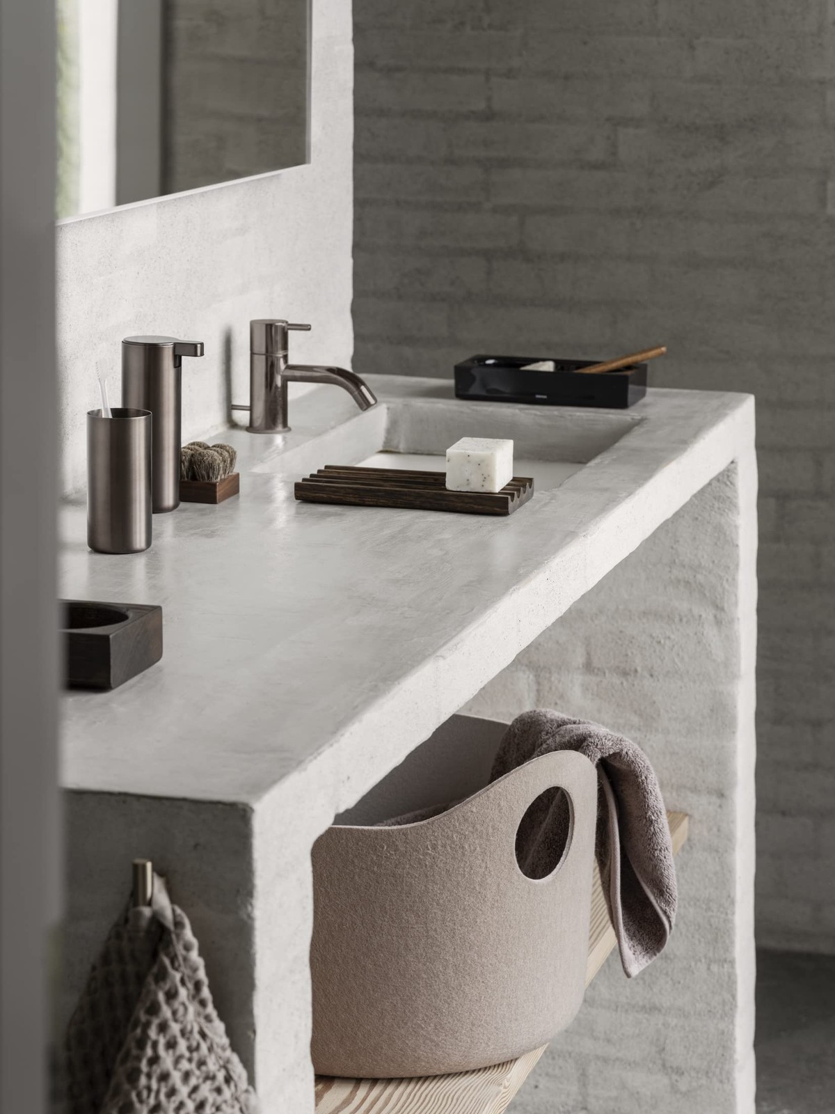 Blomus MODO Soap Dispenser, Titanium-Coated Stainless Steel, Burnt Metal