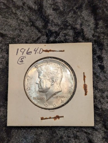 1964 D Kennedy Half Dollar, AU, 90% Silver, Uncirculated
