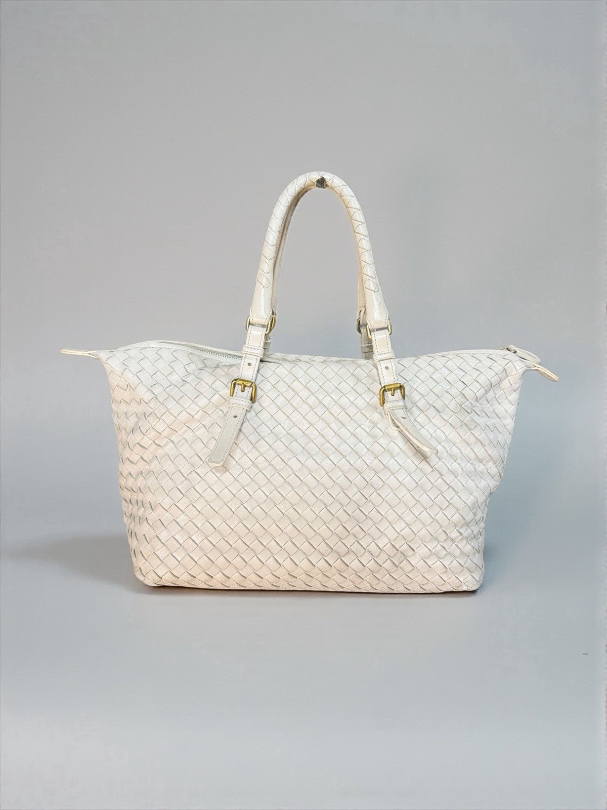 Bottega Veneta Montaigne Intrecciato Cream Leather Satchel – Priced to Sell thumbnail 2