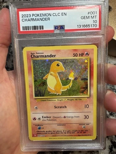 Charmander 001/034  PSA 10 Trading Card Game Classic Holo 🔥💎