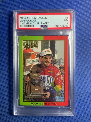 Jeff Gordon Rookie 1994 Action Packed Champ & Challenger Jeff Gordon Rookie's First Win #5 ...