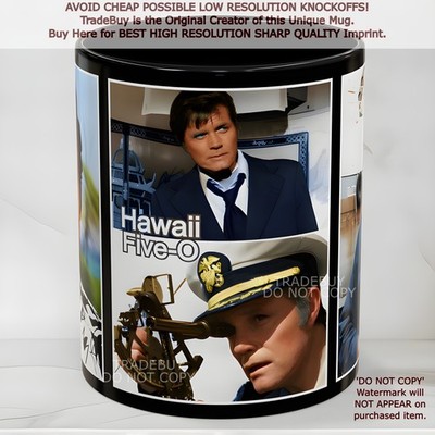 Hawaii Five-O Show Star Jack Lord Mug, Colorized Retro TV Series, 11 oz. Mug