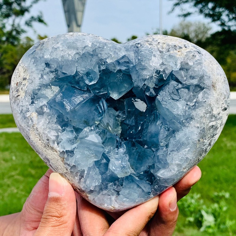 9.15LB Natural blue crystal cave quartz crystal cave mineral specimen
