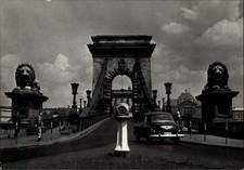 RPPC Chain Bridge Budapest Hungary vintage postcard a171