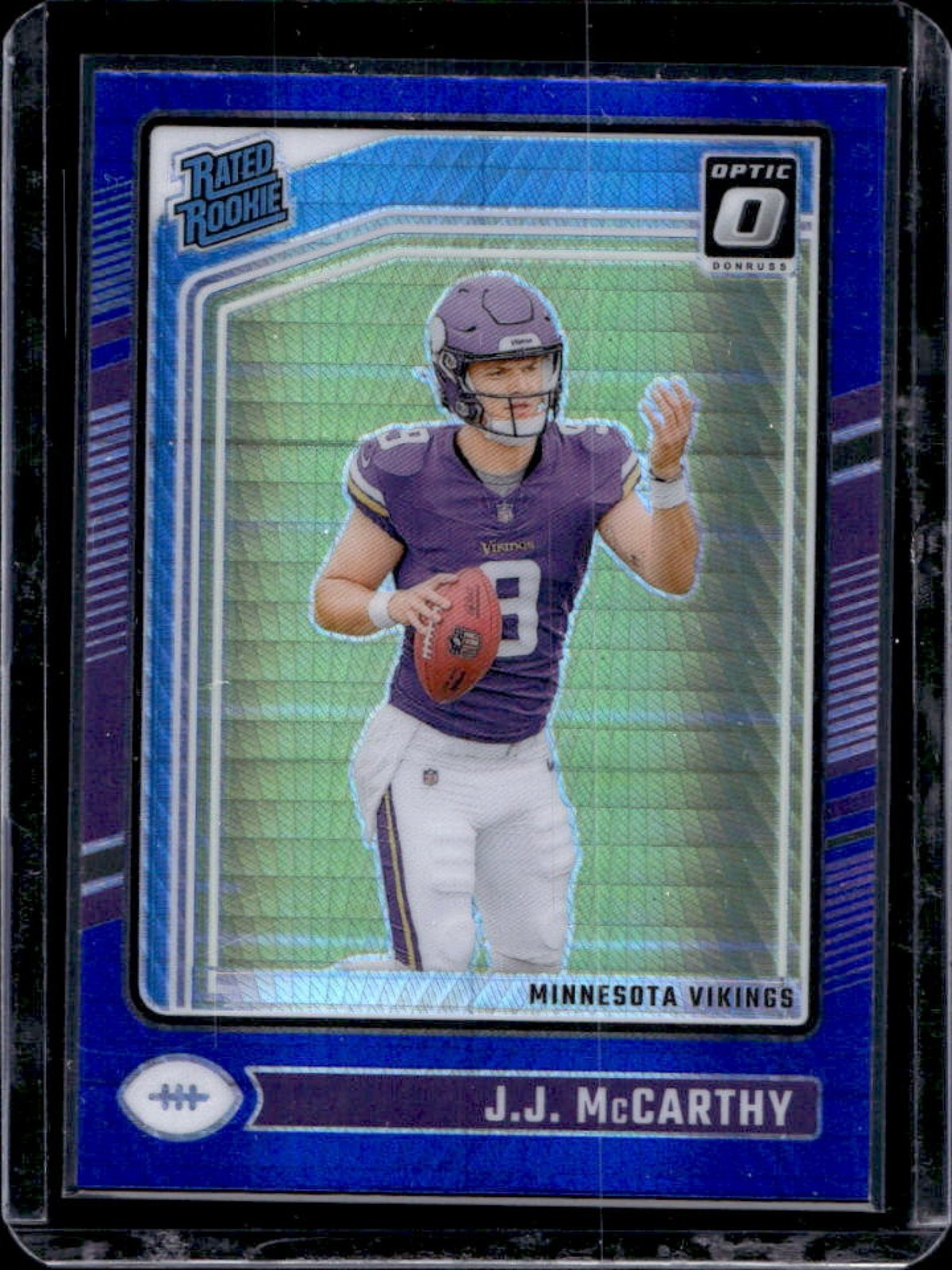2024 Donruss Optic J.J. McCarthy Blue Hyper Rated #235 Vikings