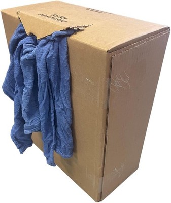 25lb Recycled Blue Huck Towels-Cotton Cleaning Rags Approx. ~200 Reusable Cloths