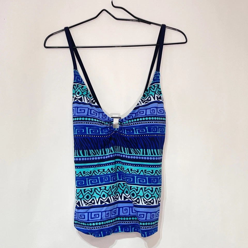 Speedo Tankini Badeanzug Oberteil Damen 18 blau grün integrierter BH Neu mit Etikett - Bild 3 von 4