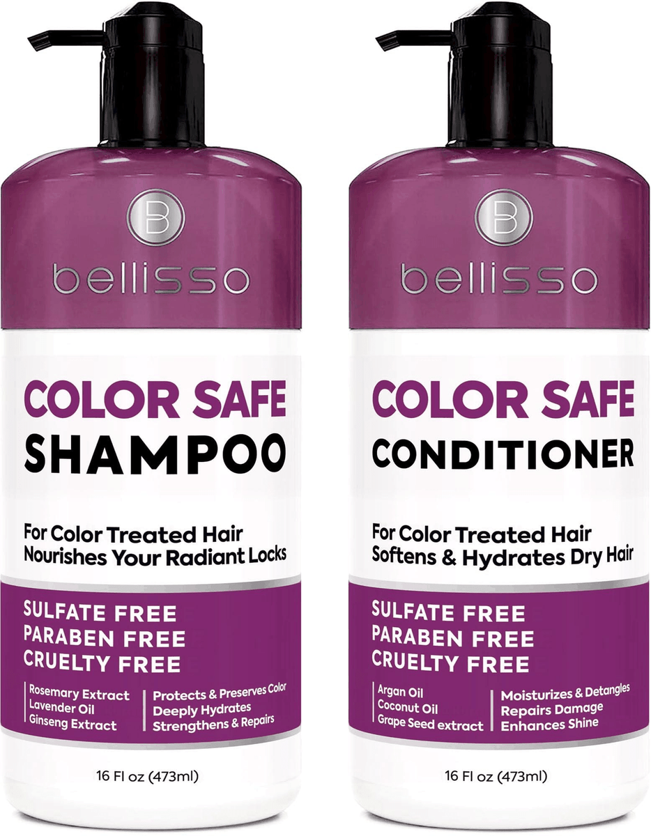 Color Safe Shampoo and Conditioner Set For Protecting Dyed and
