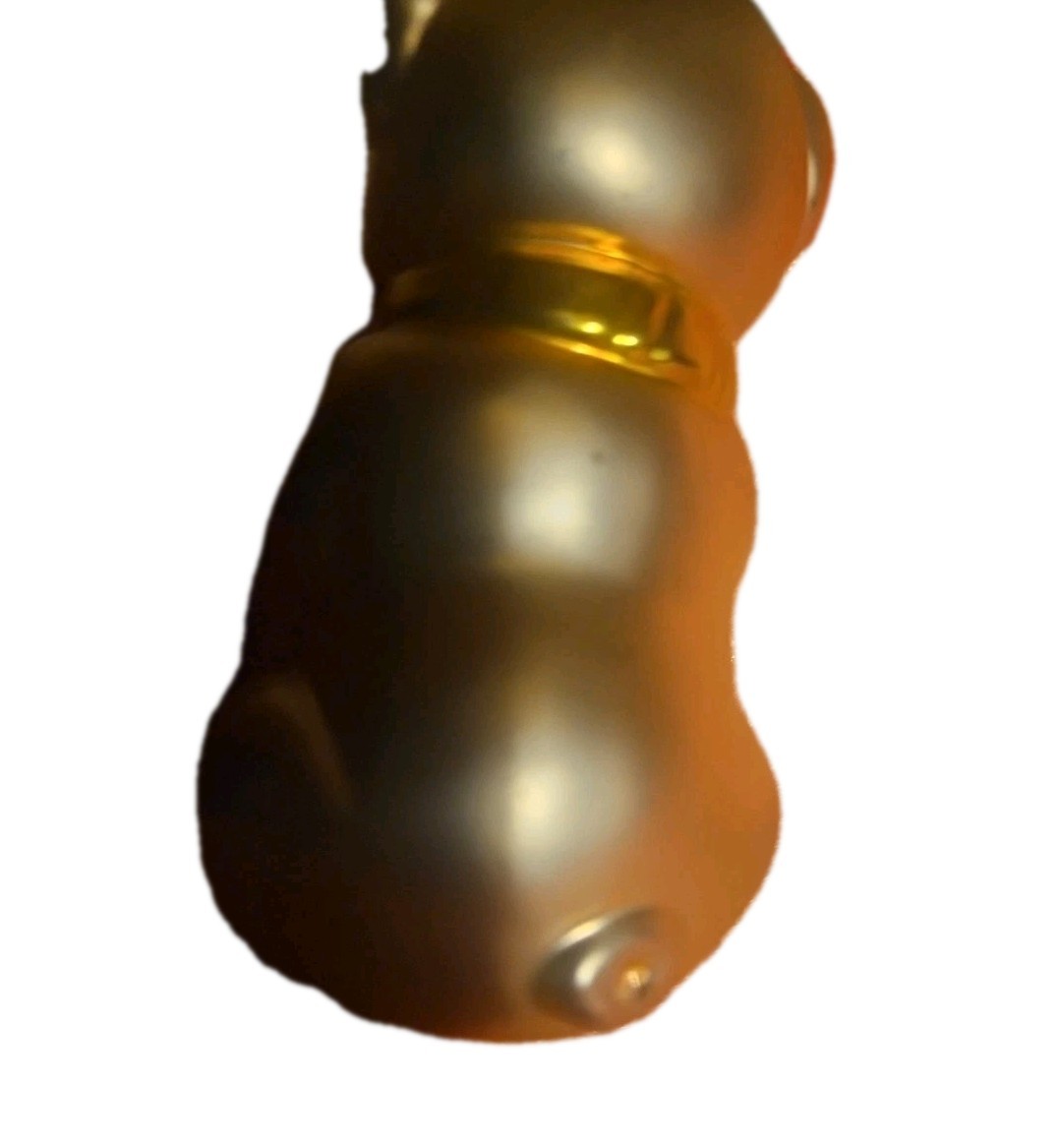 Vintage  Glass Pig Christmas Ornament,gold And Pink