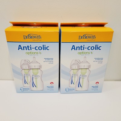 4 2 Pk Each Dr. Brown's Anti-colic Options Plus Wide-Neck Baby Bottles