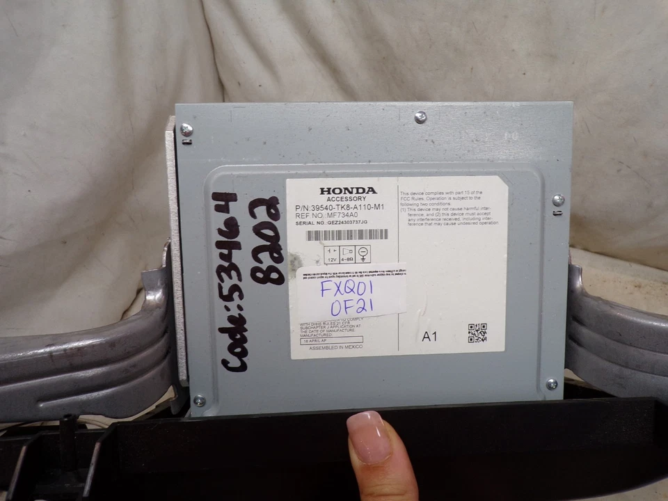 14 15 16 17 Honda Odyssey радио CD сенсорный экран и код 39540-TK8-A110 FXQ01 - Изображение 4 из 4