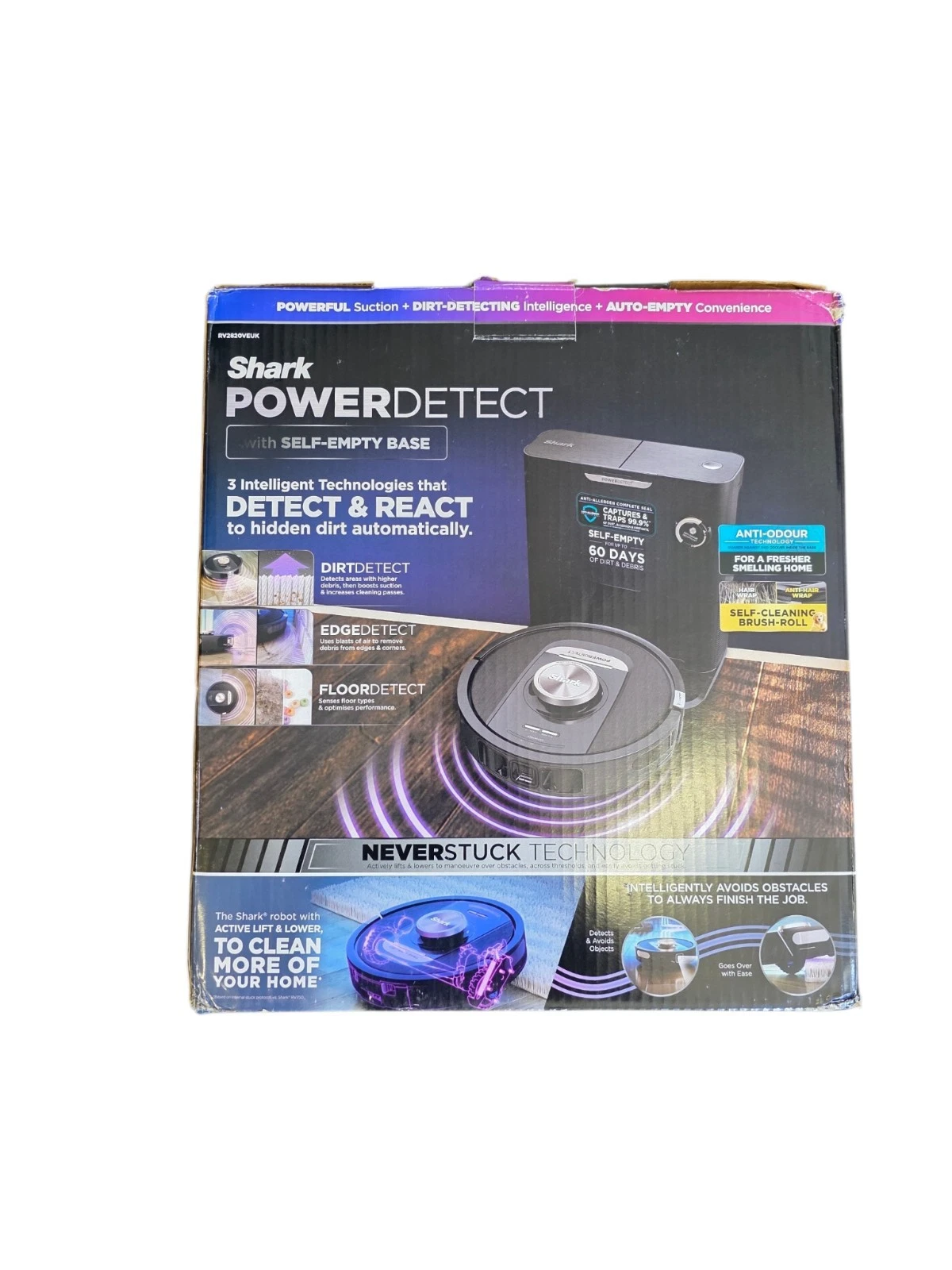 Shark PowerDetect Robot Vacuum - Black - RV2820VEUK - USED ONCE