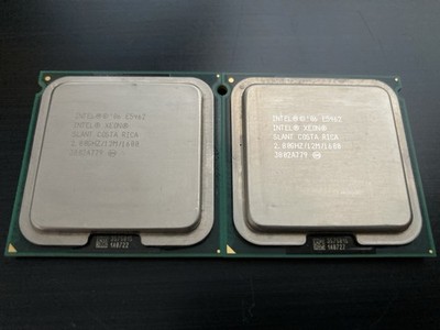 2 x Intel Xeon E5462 SLANT 2.8GHz 12MB 1600MHz Socket 771 Quad Core CPU Bundle