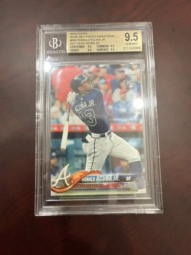 Ronald Acuna Jr 2018 Topps Series 2 #698 Bat Down Rookie RC BGS 9.5 Braves SP