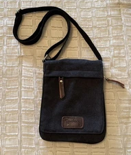 BERCHIRLY Unisex Black Denim Crossbody or Shoulder Bag Expandable NWOT