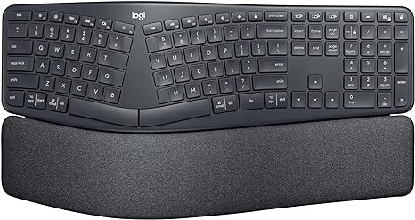 Logitech ERGO K860 Wireless Ergonomic Keyboard Wrist Rest 920-009166 - Black