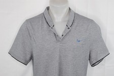 NIKE GOLF DRI-FIT XL Men's Cotton Poly Spandex Snap Button Polo Shirt Gray