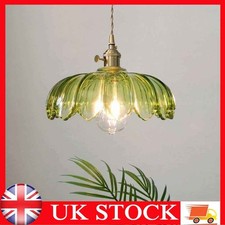 Vintage Glass Pendant Light Green Ceiling Hanging Lights for Bedroom Hallway