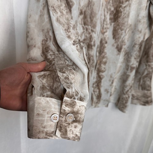 Pronti Collection By Phita Button Down Shirt Cream & White Print - Picture 8 of 16