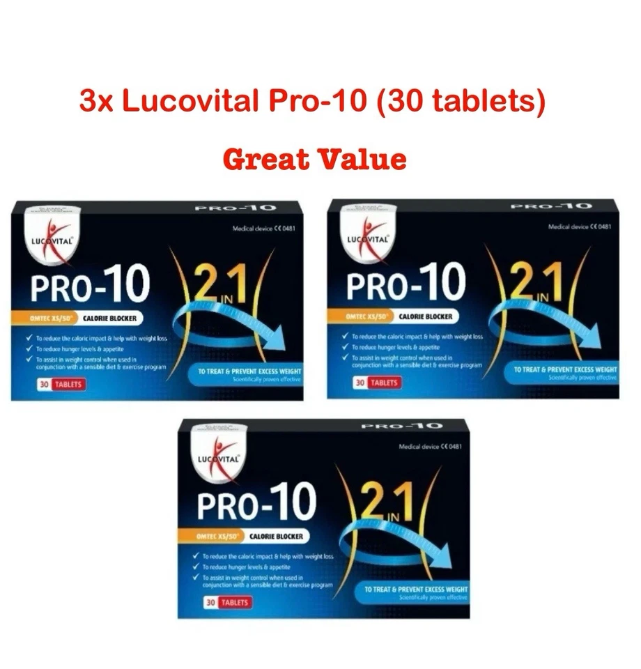 XLS MEDICAL 3x Lucovital Pro-10 Diet Pills for Weight Loss 30 Tablets ✅💊👈