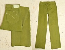 1970s Levis Light Green High Waisted Wide Leg Jeans W 31