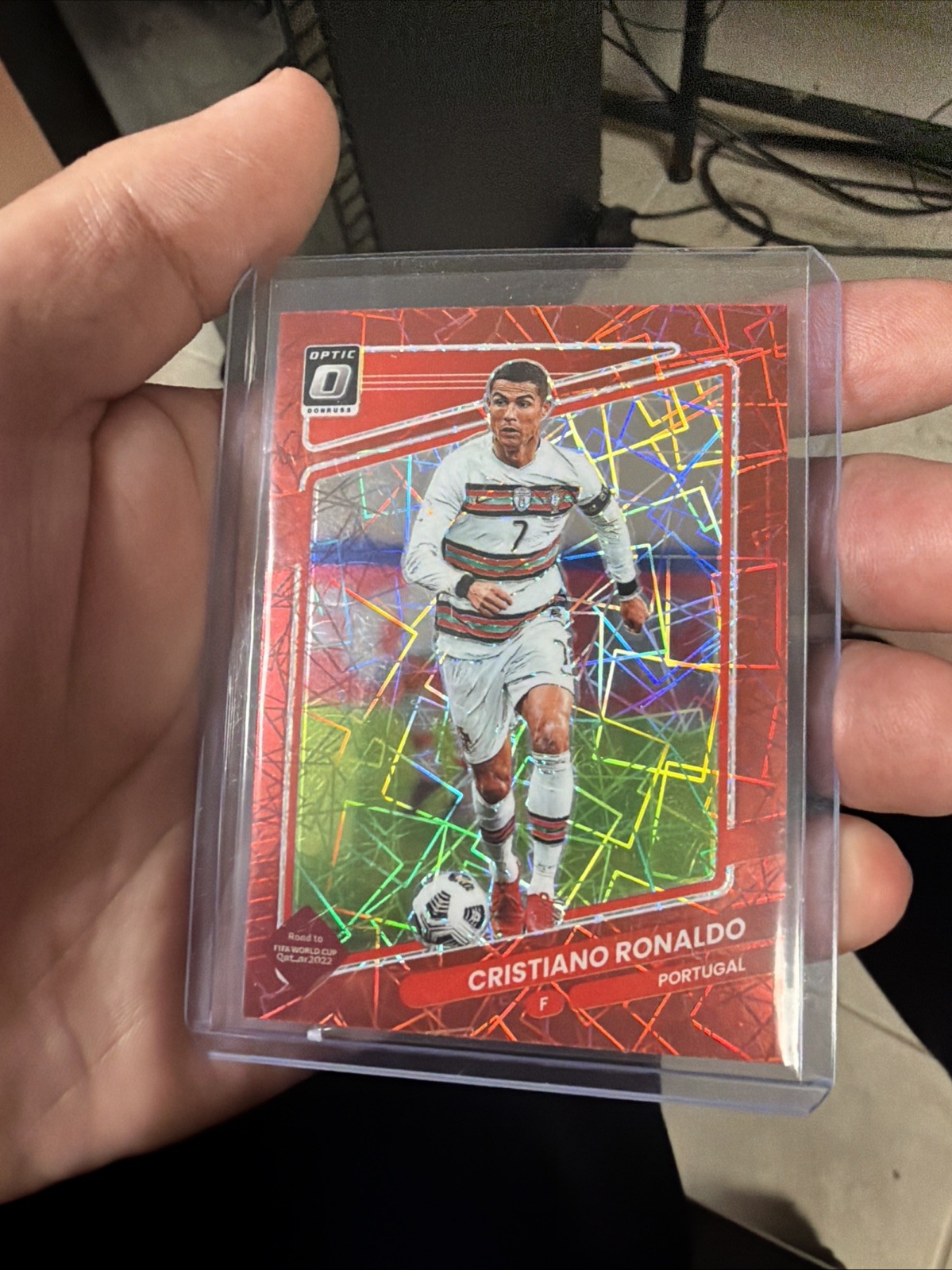 2021-22 Panini Donruss Road to Qatar - Cristiano Ronaldo #116 Optic Red Velocity