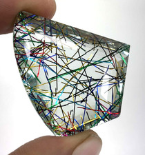 Natural Certified 133 Ct Multicolor Rutilated Quartz Loose Gemstone Fancy Cut