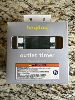heyday Digital Outlet Timer w/ Screen Programmable 7-Day Indoor 15 amp