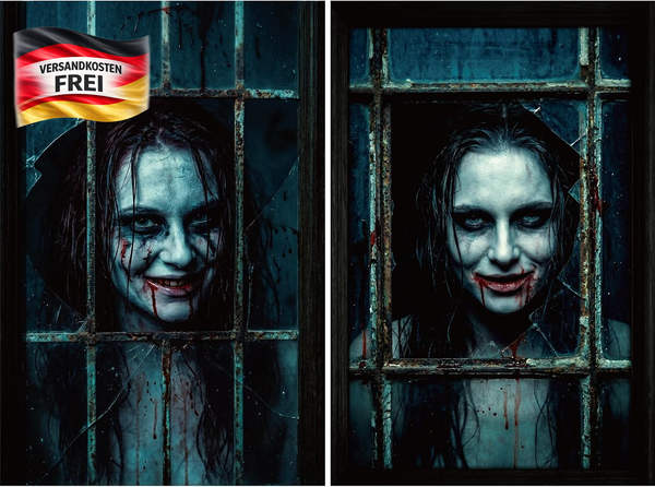 Halloween Fensterdeko Gruselig Clown 80X120Cm FüR Innen & AußEn-image