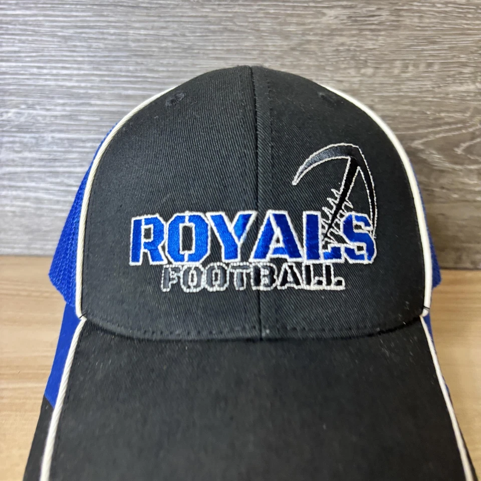 Gorra de fútbol americano Rogers Royals con correa trasera azul negro fútbol para hombre Foto 2 de 4