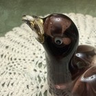 Murano Style Handblown Glass Pigeon Dove Bird Figurine Purple Clear Paperweight — photo 4