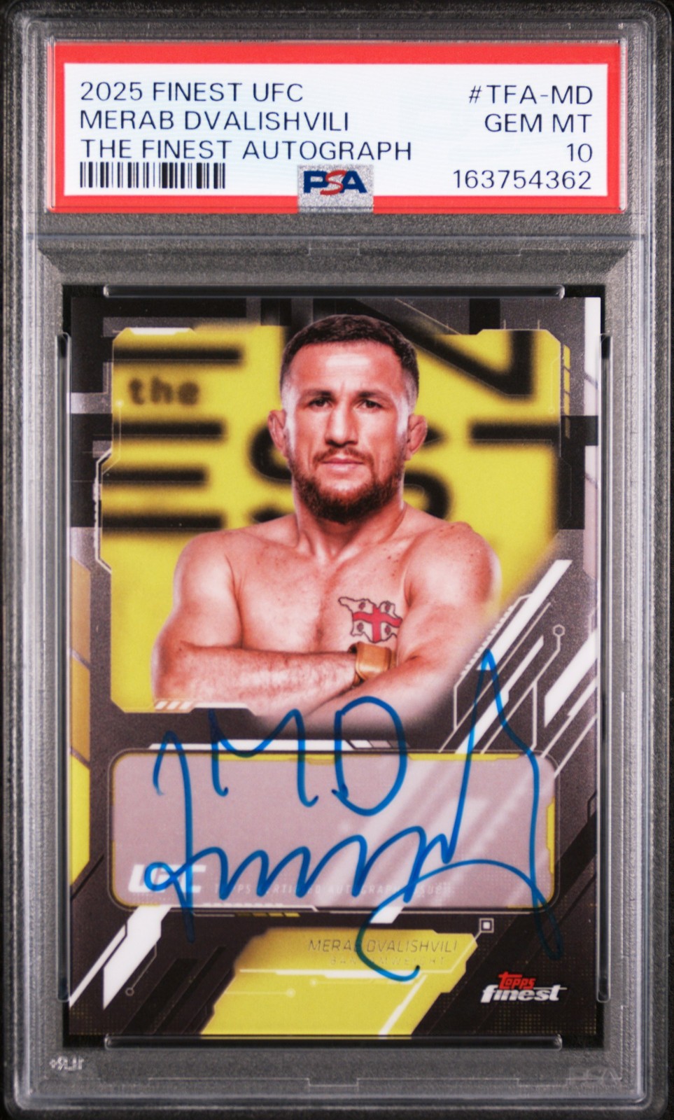 2025 TOPPS FINEST UFC THE FINEST AUTOS #TFA-MD MERAB DVALISHVILI PSA 10