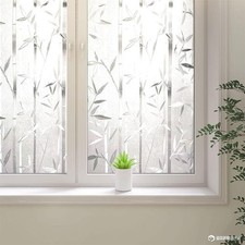 Frosted Glass Film, Bamboo Clings, Stained Decorative Window Decals - Static