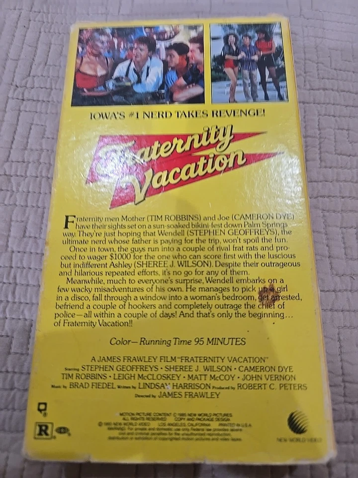 Fraternity Vacation VHS (Tim Robbins, Matt McCoy) New World Video 1985 - Image 2 of 4