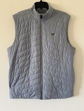 NEW Callaway Quilted Puffer Vest Men's Medium Golf Tradewinds Gray Full Zip