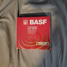 BASF 10 Diskettes 5.25" 2S/HD Two-Sided High Density Floppy Disks 54368 NEW NOS