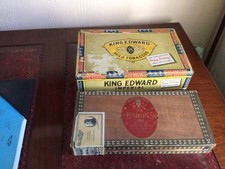 Vintage KING EDWARD Imperial Cigar Box + BARONS WOOD Cigar Box - Empty
