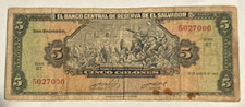 EL SALVADOR 5 COLONES SOLID NUMBER 5027000 1983 SERIE BT