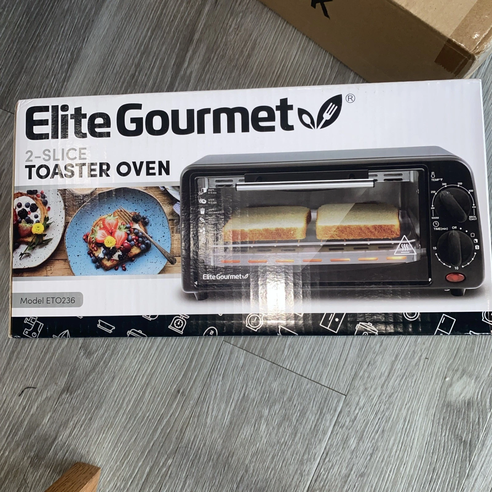 Elite Gourmet Toaster Oven Personal Compact Countertop with 15 Minute Timer NEW