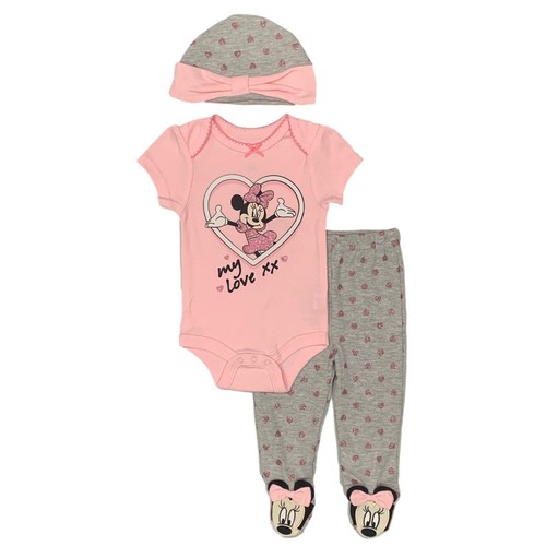 Disney Minnie Mouse☆3-Piece Bodysuit and Footed Pants Layette Set☆(Baby Girls) - Picture 5 of 22