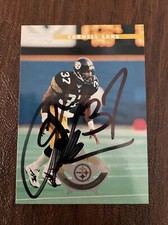 CARNELL LAKE 1996 DONRUSS AUTOGRAPHED SIGNED AUTO FOOTBALL CARD 127 STEELERS