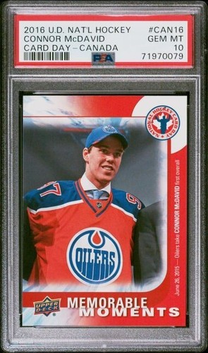 PSA 10 CONNOR McDAVID 2015/16 Upper Deck National Trade Card Day ROOKIE CARD!