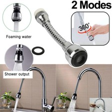 360 Rotating Swivel Faucet Extender Sprayer Kitchen Tap Nozzle 2 Modes Bubbler