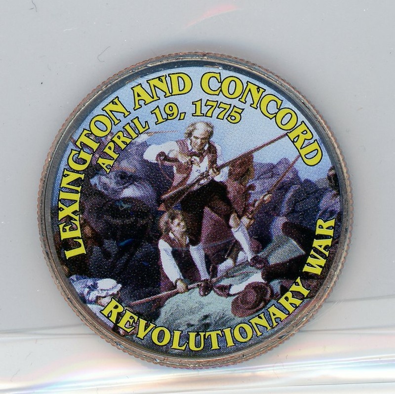 2019 P Kennedy Half Dollar Obverse Lexington and Concord Revolutionary War coin