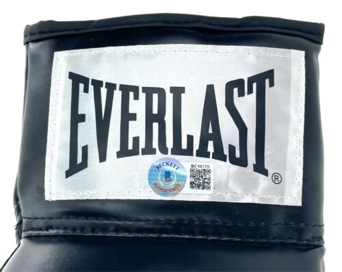 Mike Tyson Autographed Black Everlast Boxing Glove Beckett BAS COA Signed Iron - Picture 3 of 4