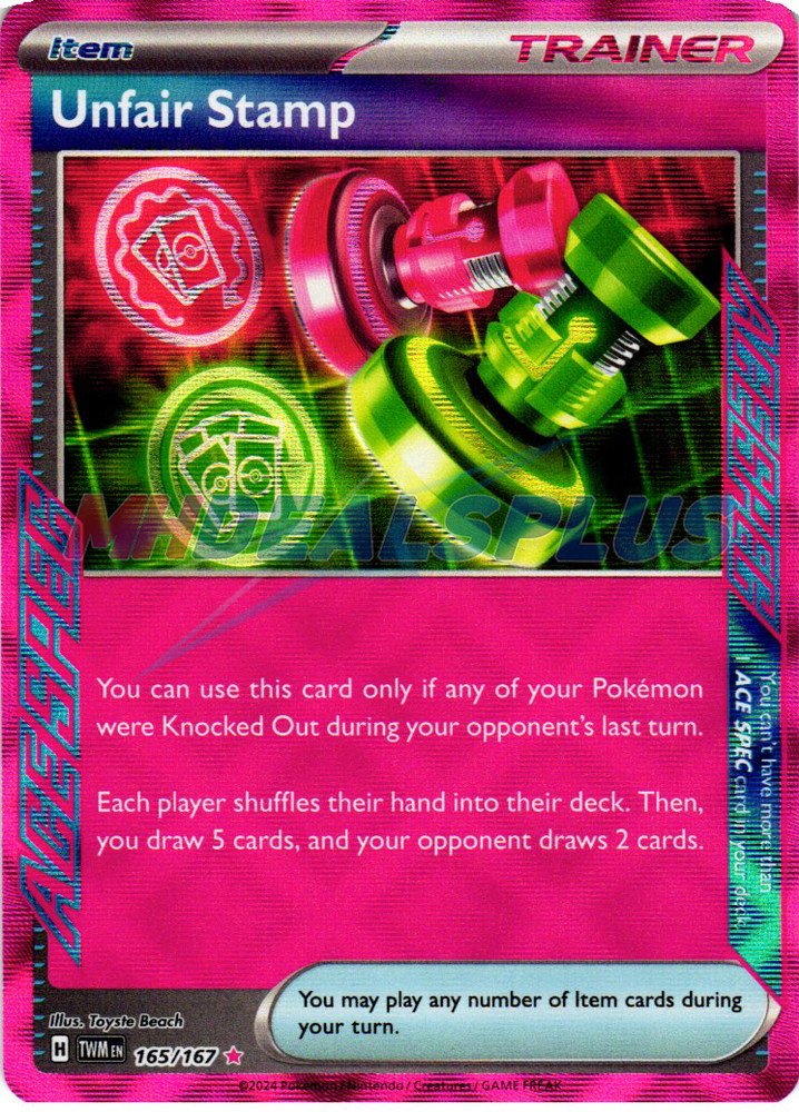 NM Pokemon Twilight Masquerade Unfair Stamp ACE SPEC Rare 165 #165/167