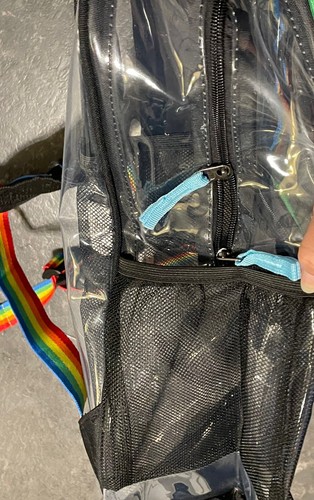 Chocomocha Clear Backpack w/ Rainbow Trim. NWT Concert School Safety Super Cute - Picture 12 of 12