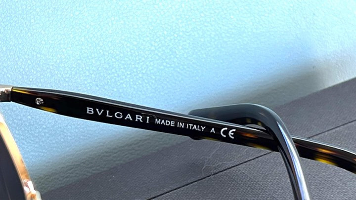 Bvlgari Italy 6087-B 278/13 Round Brown Gold Sunglasses $750 NIB